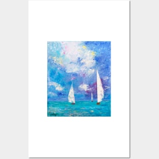 Sailboats on the Mediterranean Posters and Art